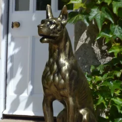 Bronson Great Dane Dog Bronze Metal Garden Statue