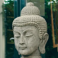 Buddha Head Stone Garden Ornament