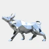 Bull 146cm Geometric Metal Garden Sculpture