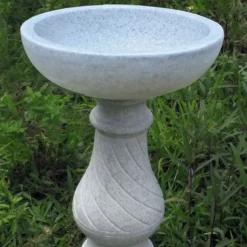 Buttermere Granite Resin Modern Garden Bird Bath