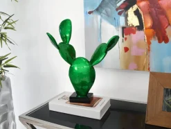Cactus Bloom 41cm Green Resin Indoor Sculpture