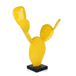 Cactus Bloom 41cm Yellow Resin Indoor Sculpture