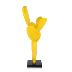 Cactus Bloom 41cm Yellow Resin Indoor Sculpture