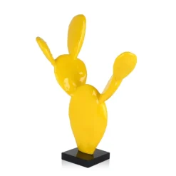Cactus Bloom 41cm Yellow Resin Indoor Sculpture