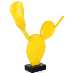 Cactus Bloom 61cm Yellow Resin Indoor Sculpture