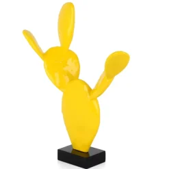 Cactus Bloom 61cm Yellow Resin Indoor Sculpture