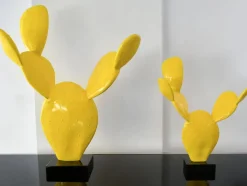 Cactus Bloom 61cm Yellow Resin Indoor Sculpture