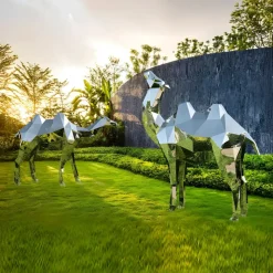Camel 161cm Geometric Metal Garden Sculpture
