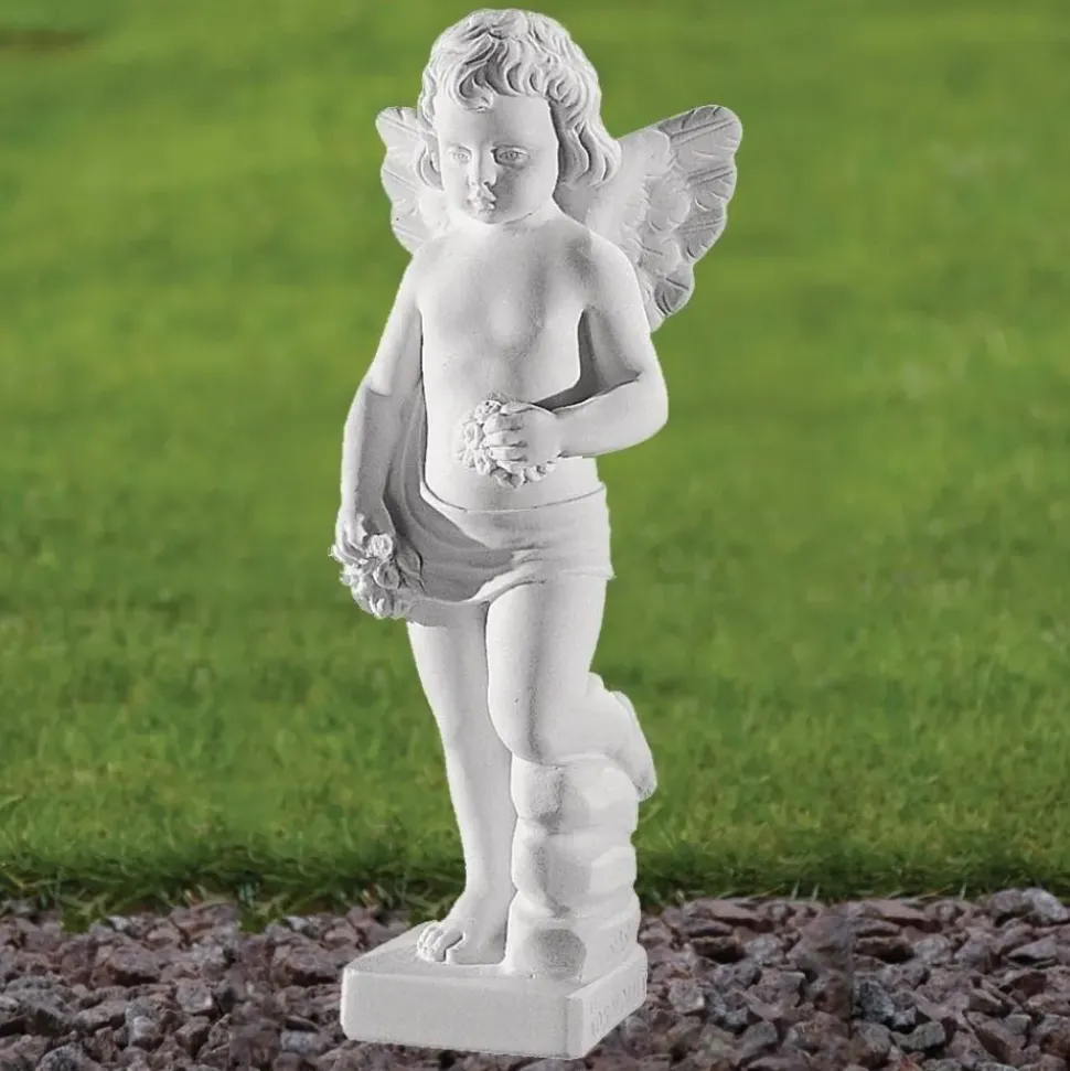Cherub 37cm Marble Resin Garden Statue