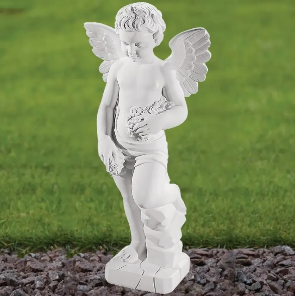 Cherub 60cm Marble Resin Garden Statue