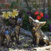 Chihuahua Dogs Bronze Metal Garden Ornaments