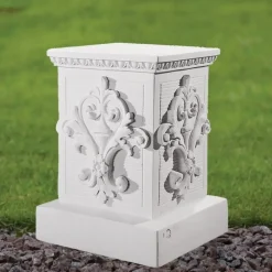 Classic 33cm Marble Resin Garden Pedestal