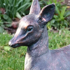 Classic Fawn 30cm Bronze Metal Garden Statue