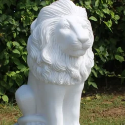 Classic Lion 71cm Marble Resin Garden Statue