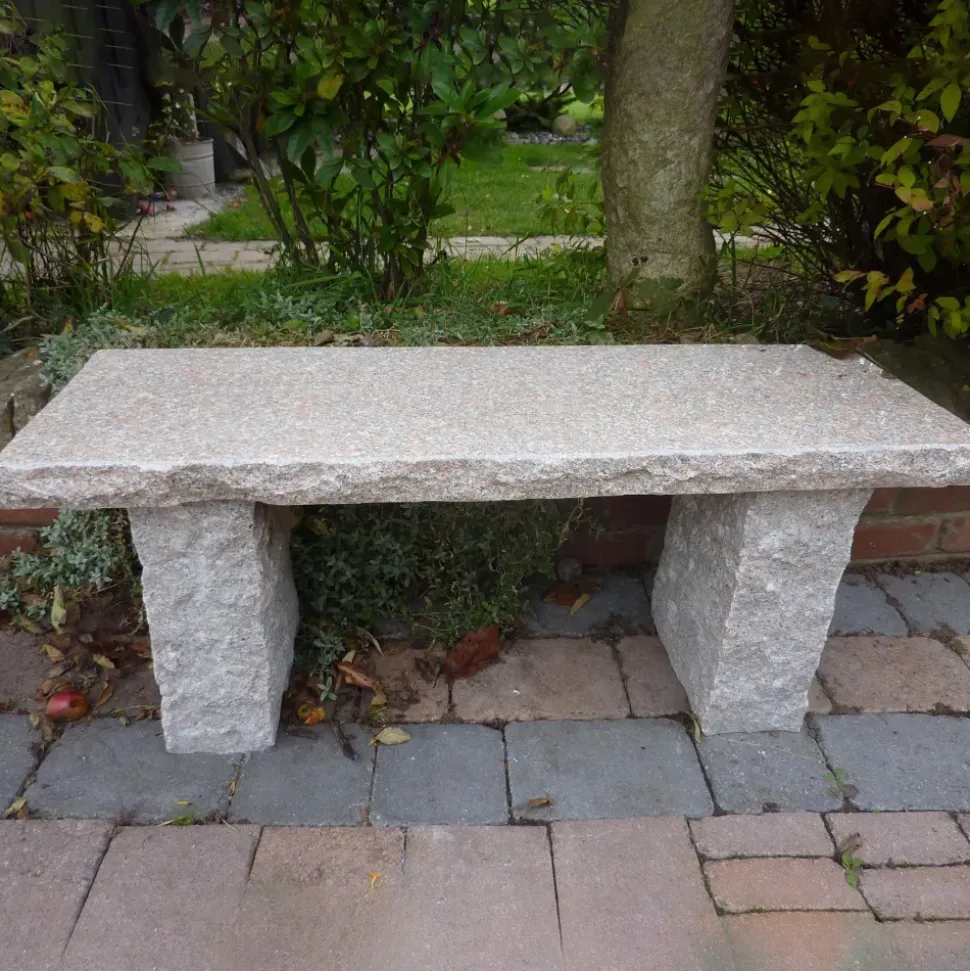 Classic Natural Granite Pink Stone Garden Bench