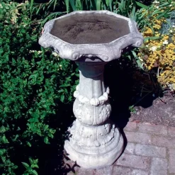 Classic Ornate Stone Garden Birdbath