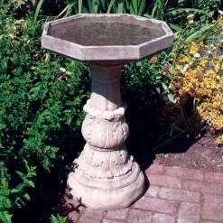 Classic Plain Stone Garden Birdbath
