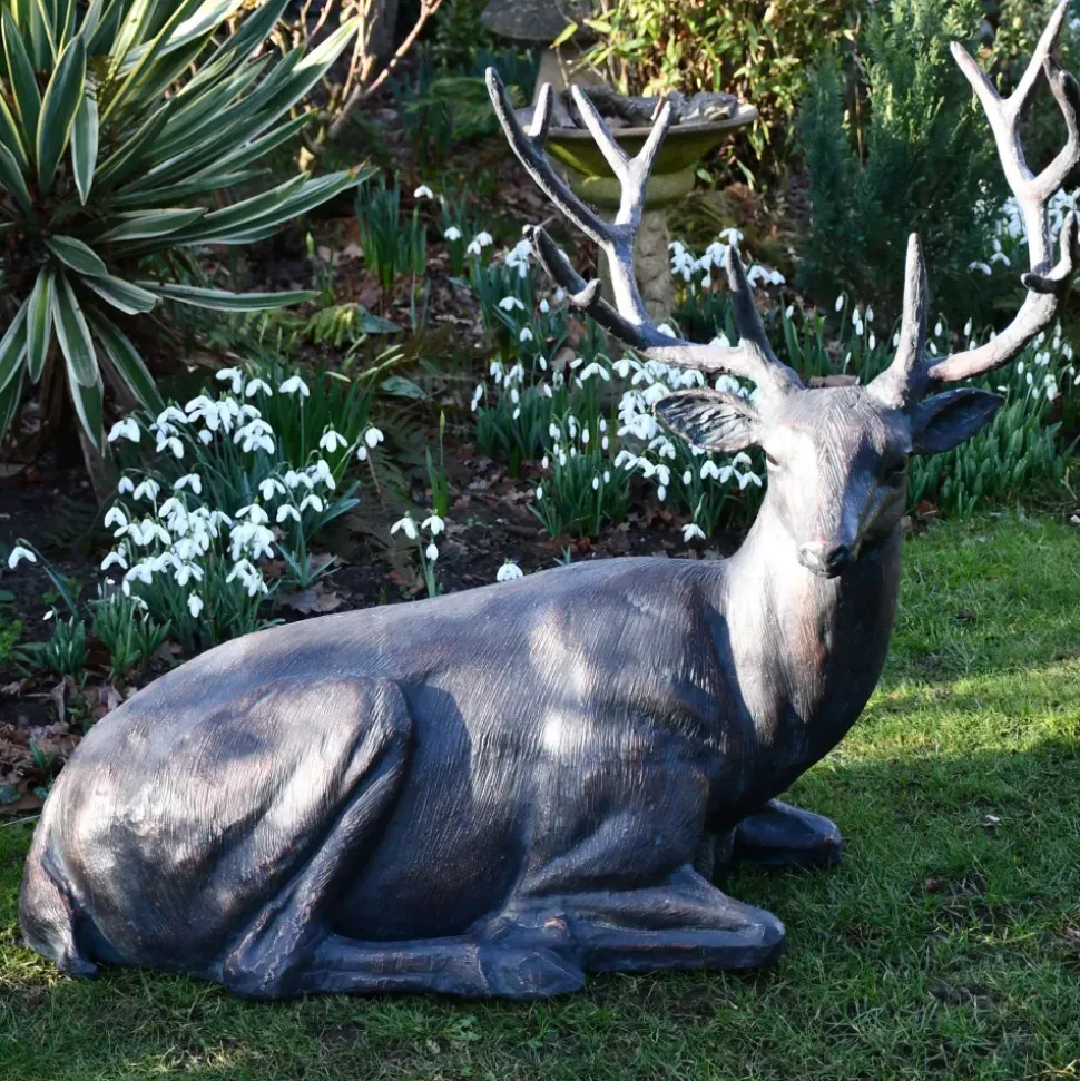 Classic Stag 84cm Bronze Metal Garden Statue