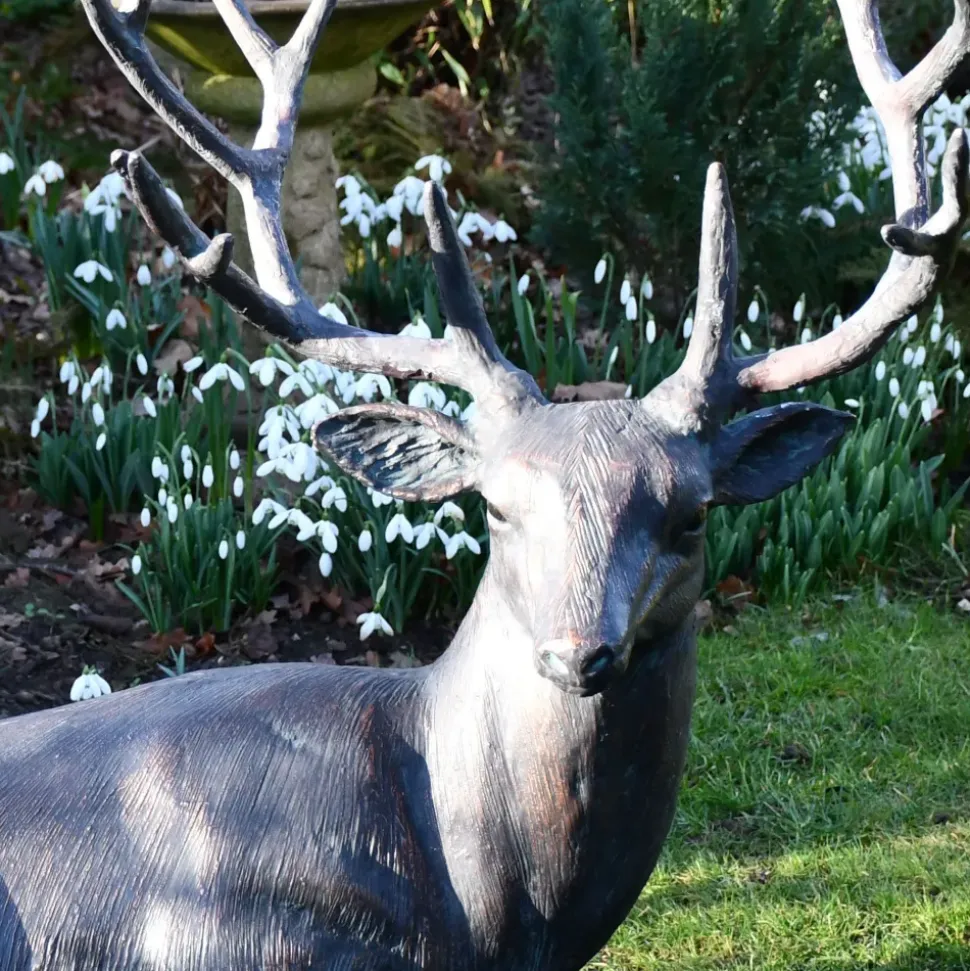 Classic Stag 84cm Bronze Metal Garden Statue