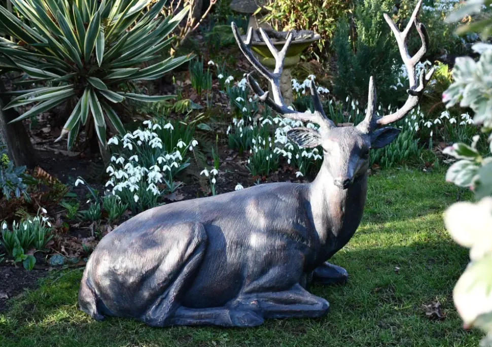 Classic Stag 84cm Bronze Metal Garden Statue