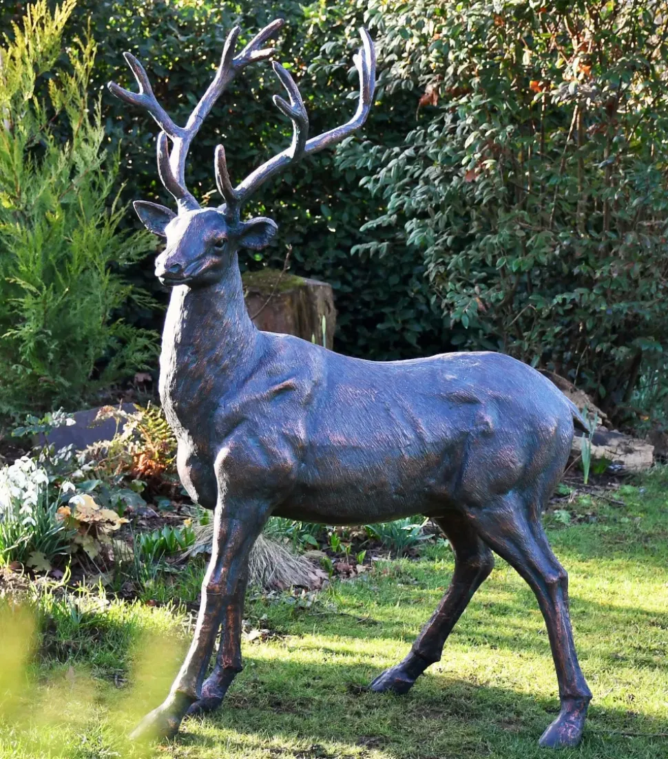 Classic Stag 143cm Bronze Metal Garden Statue