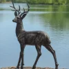 Classic Stag Deer 79cm Bronze Metal Garden Statue