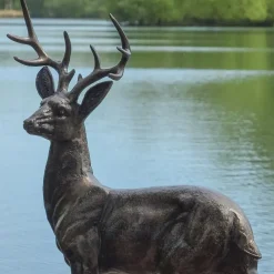 Classic Stag Deer 79cm Bronze Metal Garden Statue