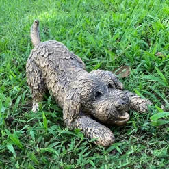 Cockapoo 29cm Bronze Resin Garden Ornament