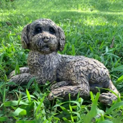 Cockapoo 25cm Bronze Resin Garden Ornament