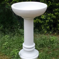Coniston Modern Marble Resin Garden Birdbath