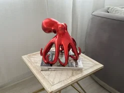 Cosmic Octopus 31cm Red Resin Indoor Sculpture