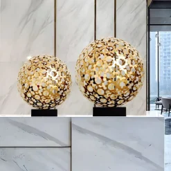 Cosmic Sphere 48cm Gold Metal Indoor Sculpture