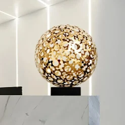Cosmic Sphere 44cm Gold Metal Indoor Sculpture