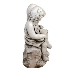 Country Boy & Girl 56cm Stone Resin Garden Statue