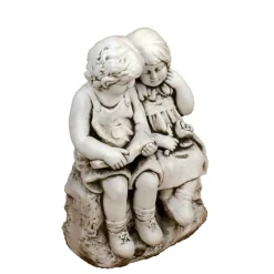 Country Boy & Girl 56cm Stone Resin Garden Statue
