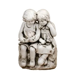 Country Boy & Girl 56cm Stone Resin Garden Statue