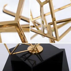 Cube Fusion 85cm Gold Metal Indoor Sculpture