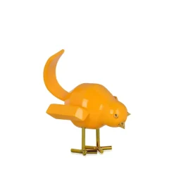 Cubic Bird 14cm Caio Yellow Resin Indoor Sculpture