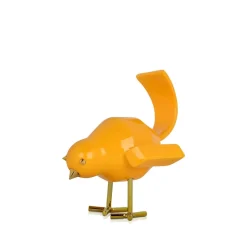 Cubic Bird 14cm Caio Yellow Resin Indoor Sculpture