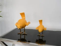 Cubic Bird 22cm Caio Yellow Resin Indoor Sculpture