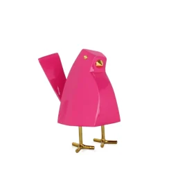 Cubic Bird 14cm Magenta Resin Indoor Sculpture