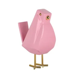 Cubic Bird 30cm Pink Resin Indoor Sculpture