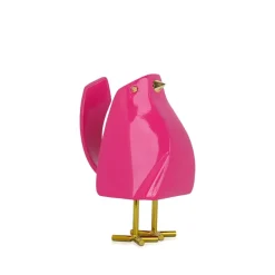 Cubic Bird 14cm Pink Resin Indoor Sculpture