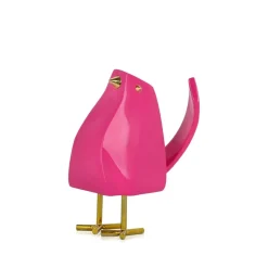 Cubic Bird 14cm Pink Resin Indoor Sculpture