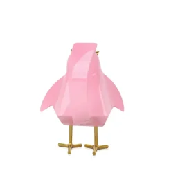 Cubic Bird 18cm Pink Resin Indoor Sculpture