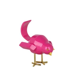 Cubic Bird 14cm Rosa Pink Resin Indoor Sculpture