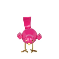 Cubic Bird 14cm Rosa Pink Resin Indoor Sculpture