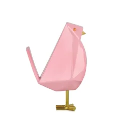 Cubic Bird 18cm Rosa Pink Resin Indoor Sculpture