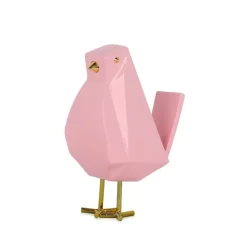 Cubic Bird 18cm Rosa Pink Resin Indoor Sculpture