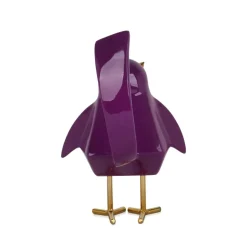 Cubic Bird 30cm Violet Resin Indoor Sculpture